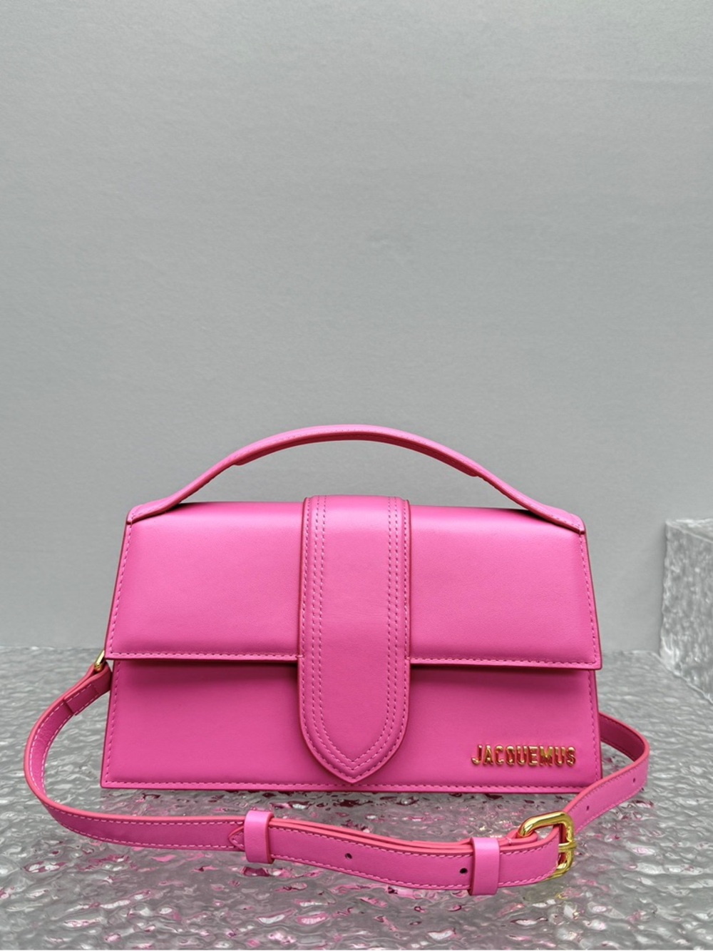 Jacquemus Barbie Pink Large Top‑Handle Crossbody Bag